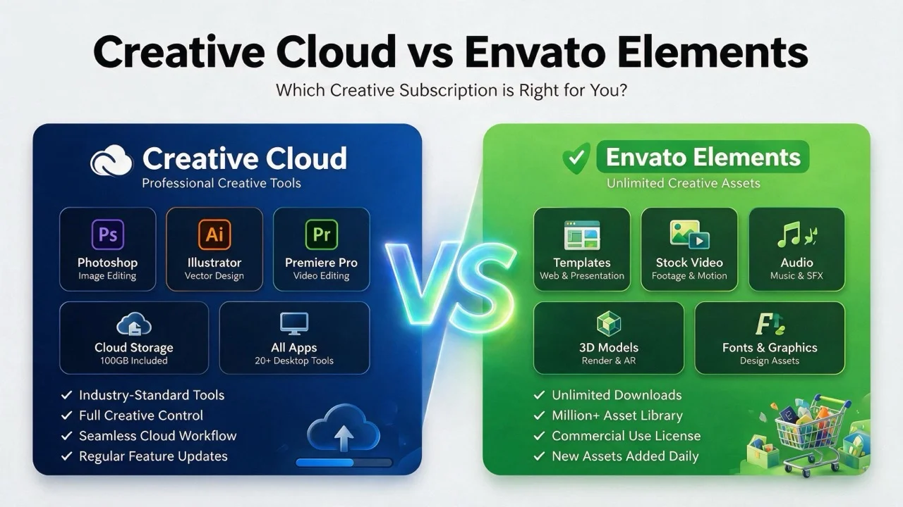 Creative Cloud vs Envato Elements: Software or Asset Library
